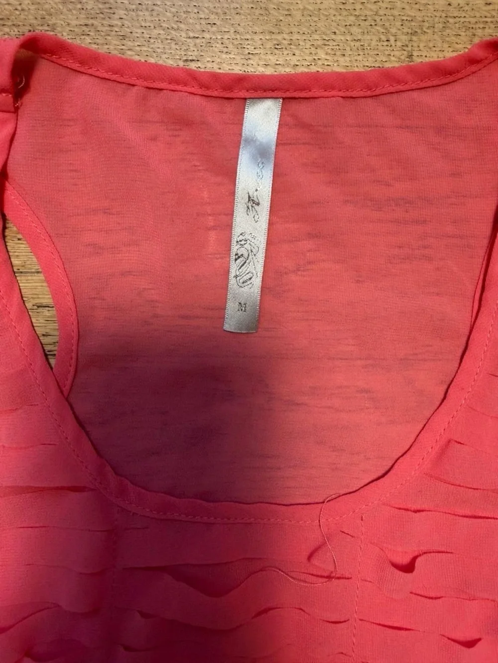 Women's Coral Sleeveless Ruffle Tank Top